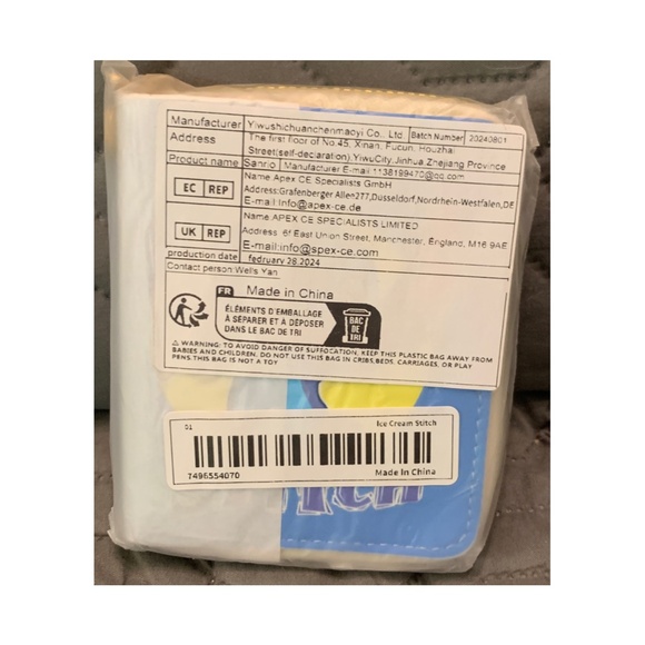 Ice Cream Stitch Faux Leather 4" Wallet Zipper Coin Pocket Credit Card Slot New - Picture 7 of 8